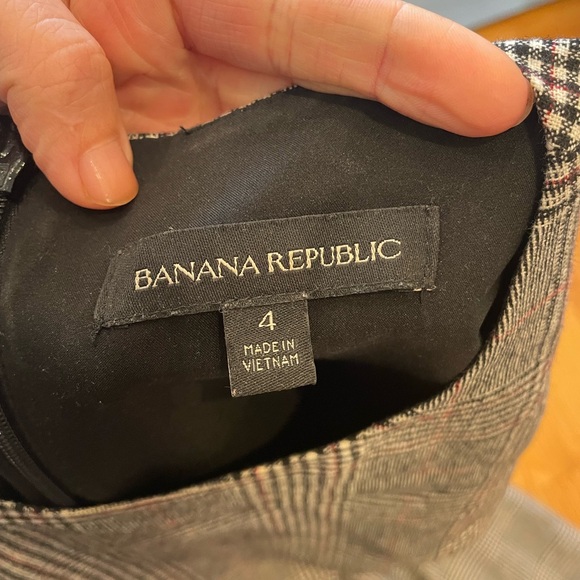 Banana Republic Black and Gray Plaid Mini Dress - Picture 2 of 3
